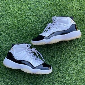 Jordan Kids White, Black & Gold High-Top Basketball Sneakers